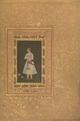 Portræt af Jahangir Beg, Jansipar Khan, Folio fra Shah Jahan Album, ca. 1627