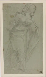 Stående draperet kvindefigur