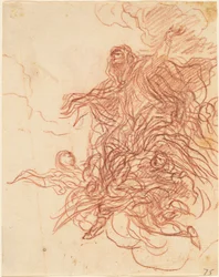 The Assumption of the Virgin, ca. 1667 (rødkridt på papir)