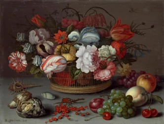 Kurv med blomster, ca. 1622