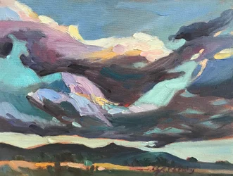 Dark Sky New Mexico, ca. 1980-2000 (olie på lærred)