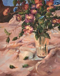 Blomsterstilleben, ca. 1990-2000 (olie på lærred)