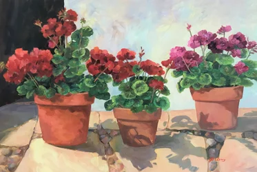 Geranium Series 1, ca. 1990-2005 (olie på lærred)