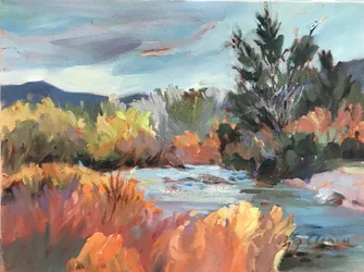 New Mexico Landscape uden titel, ca. 1980-2000 (olie på lærred)