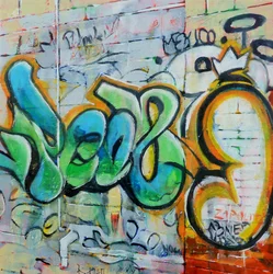 Farverig graffitibombe