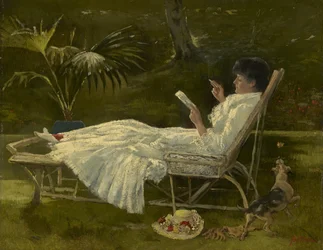 Kvinde læser, ca. 1910