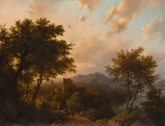Solnedgang over Rhinen, 1853