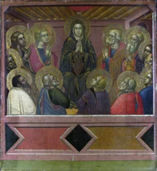 ""Pinse"" Maleri af Barnaba da Modena (aktivt ca. 1367-1383) 1377 Dim 54,4 x 50,1 cm London National Gallery