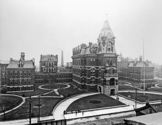 Cook County Hospital, ca. 1900, Chicago, Illinois, USA, ca. 1900 (s/h-billede)
