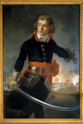 Italiens kampagne (1796-1797): "" Portræt af Louis Alexandre (Louis-Alexandre) Berthier (1753-1815), Prins af Neuchatel, Marechal af Frankrig (repræsenteret ved Pont de Lodi den 10/05/1796""" Maleri af Antoine Jean Gros (1771-1835) 1796 Boissy Saint Lege