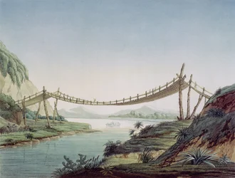 Rebbro nær Penipe, krydser Chambo-floden, Mexico, 1810