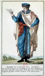 Vejviser: ""et medlem af de gamles råd"" Indgravering af Baron de Vinck (1800-tallet) Paris, B.N.