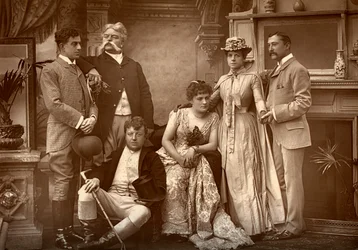 The Drury Lane Company i A Run of Luck, på Drury Lane Theatre, London, 1886