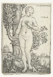 Cleopatras død med slange ved et figentræ Cleopatra (titel på objekt)