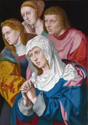 ""Portræt af Jomfruen, Saint John, Saint Mary Magdalene and a Saint Woman"" Maleri af Bartholomeus Bruyn den Ældre (1493-1555) ca. 1535 London National Gallery