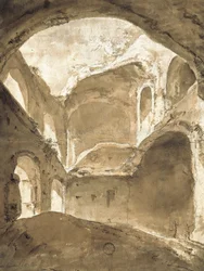 Interiør i en gammel ruin