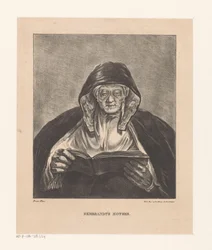 Portræt af en gammel kvinde, der læser Rembrandts mor (titel på objekt)
