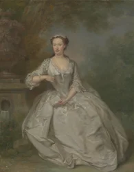 En dame med en bog, ca. 1730-40 (olie på lærred)