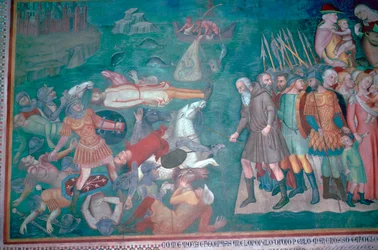 Fresko af israelitterne, der krydser Det Røde Hav, 1300-tallet