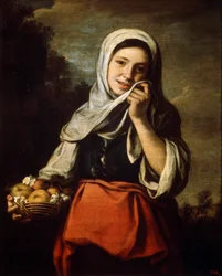 Pige sælger frugt, c1650-c1660