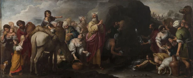 Moses slår vand fra klippen, 1667-1670.