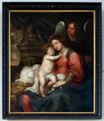 Sognekirke (Parochiekerk Sint-Andreas, Beerlegem). Maleri. Vor Frue med Barn. Bartolomé Murillo (?).