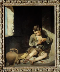 Unge tiggermaleri af Bartolome Murillo (1618-1682) fra det 17. århundrede Sun. 1,34x1 m