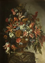 Blomsterstykke (olie på panel)