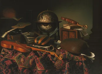 Stilleben med musikinstrumenter