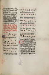 Missale: Fol. 180: Musik til forskellige almindelige bønner, 1469.