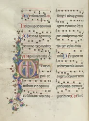 Missale: Fol. 183v: Kors, Løv, 1469.