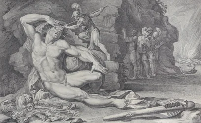 Tavle 6: Odysseus driver en brændende pæl ind i Polyfemos’ øje, 1756