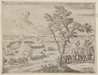 I spidsen for en schweizisk hær konfronterer Francesco I d