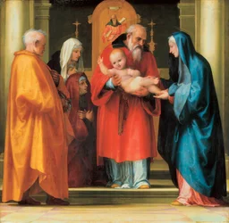 Præsentation af Jesus i templet (detaljer)