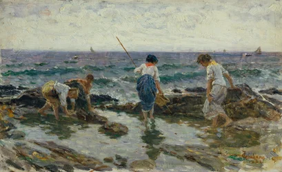 Søger fisk og skaldyr (olie på lærred)