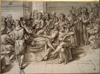 Anatomi foredrag givet af Michelangelo Buonarroti dit Michelangelo (Michelangelo eller Michel Ange