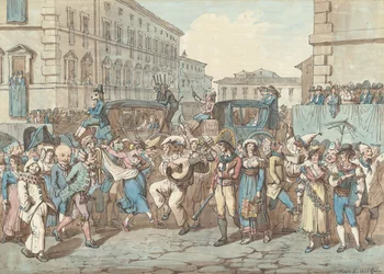 Karneval i Rom, illustration til Romerske dragter og skikke