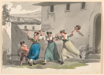 Tegning, Kvindekamp i Rom, 1807-08