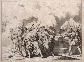 Romulus myrdet af senatorerne, 1818.