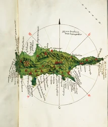 Kort over Cypern, ca. 1485 (pergament)