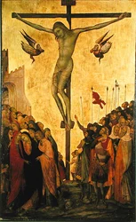 Golgata (guld og tempera på panel)