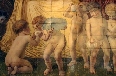 Putti drikker termisk kildevand