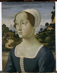 Portræt af en kvinde i midten af tyverne (tempera på poppeltræ)