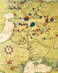 Østeuropa og Centralasien: Transilvanien og Rusland, fra Atlas of the World i treogtredive kort, af Battista Agnese