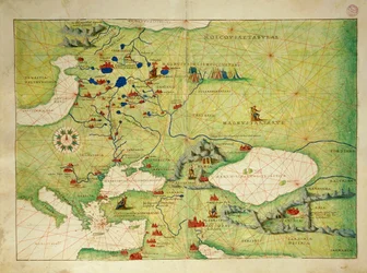Østeuropa og Centralasien, fra Atlas of the World i treogtredive kort, af Battista Agnese