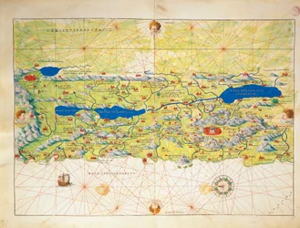 Hellig Land, Israel og Palæstina, fra Atlas of the World i treogtredive kort, af Battista Agnese