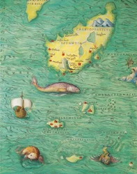 Nordeuropa: Island, fra Atlas of the World i treogtredive kort, af Battista Agnese