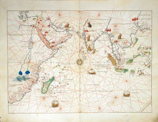 Det Indiske Ocean og en del af Asien og Afrika, fra Atlas of the World i treogtredive kort, af Battista Agnese