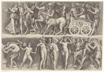 Antik relief med Bacchus og Ariadne