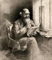 En god historie, 1889 (kul på cremevævet papir)